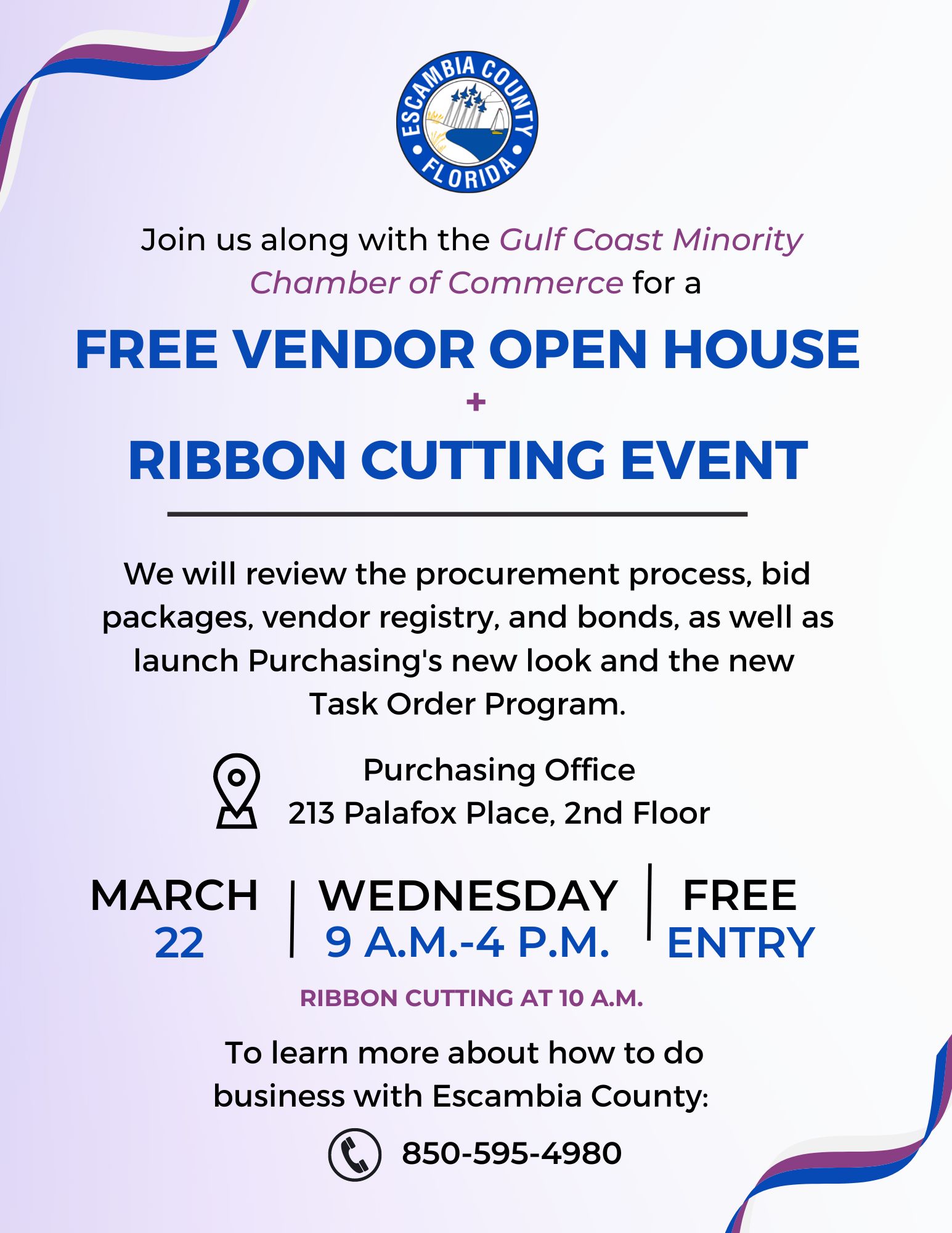 Purchasing Vendor Open House Flyer