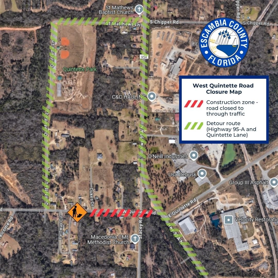 Quintette Road Closure Map