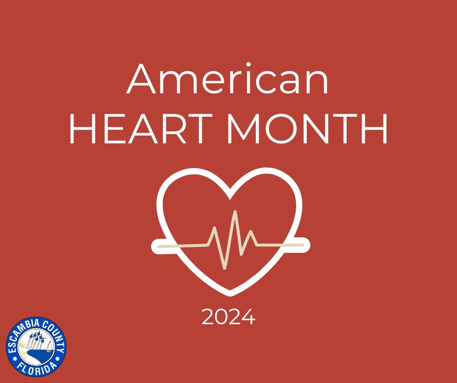 Escambia County American Heart Month graphic