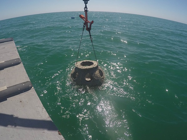 Reef Ball Enters Ocean