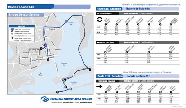 Route 61A and B Map and Schedule