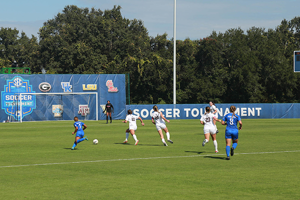 Georgia and Kentucky play at the SEC Women's Soccer Tournament Tuesday, Oct. 31 at Ashton Brosnaham Athletic Park.