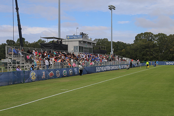 Fans watch the Georgia vs. Kentucky game at the SEC Women's Soccer Tournament Tuesday, Oct. 31 at Ashton Brosnaham Athletic Park.