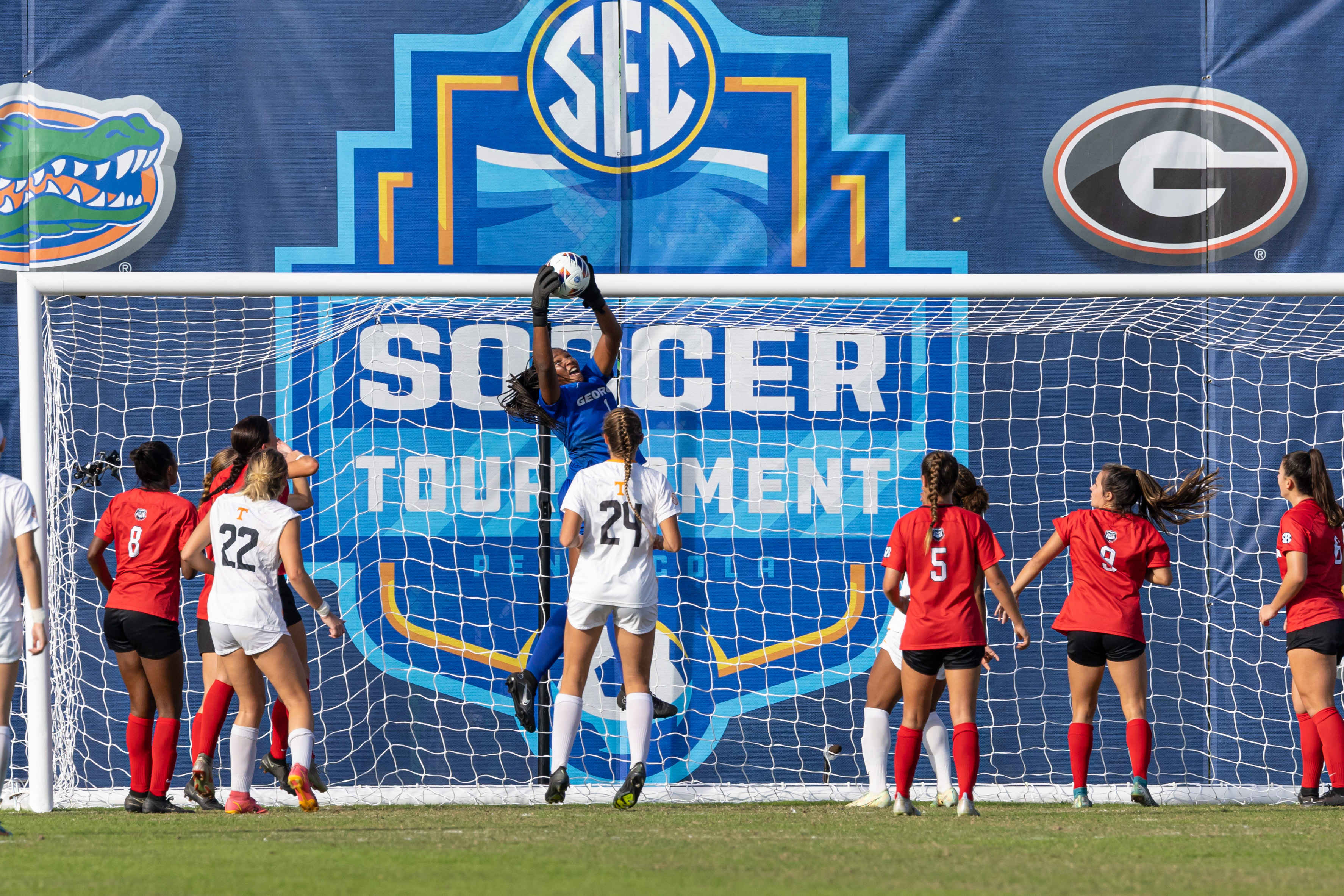 Georgia goalkeeper saving a goal