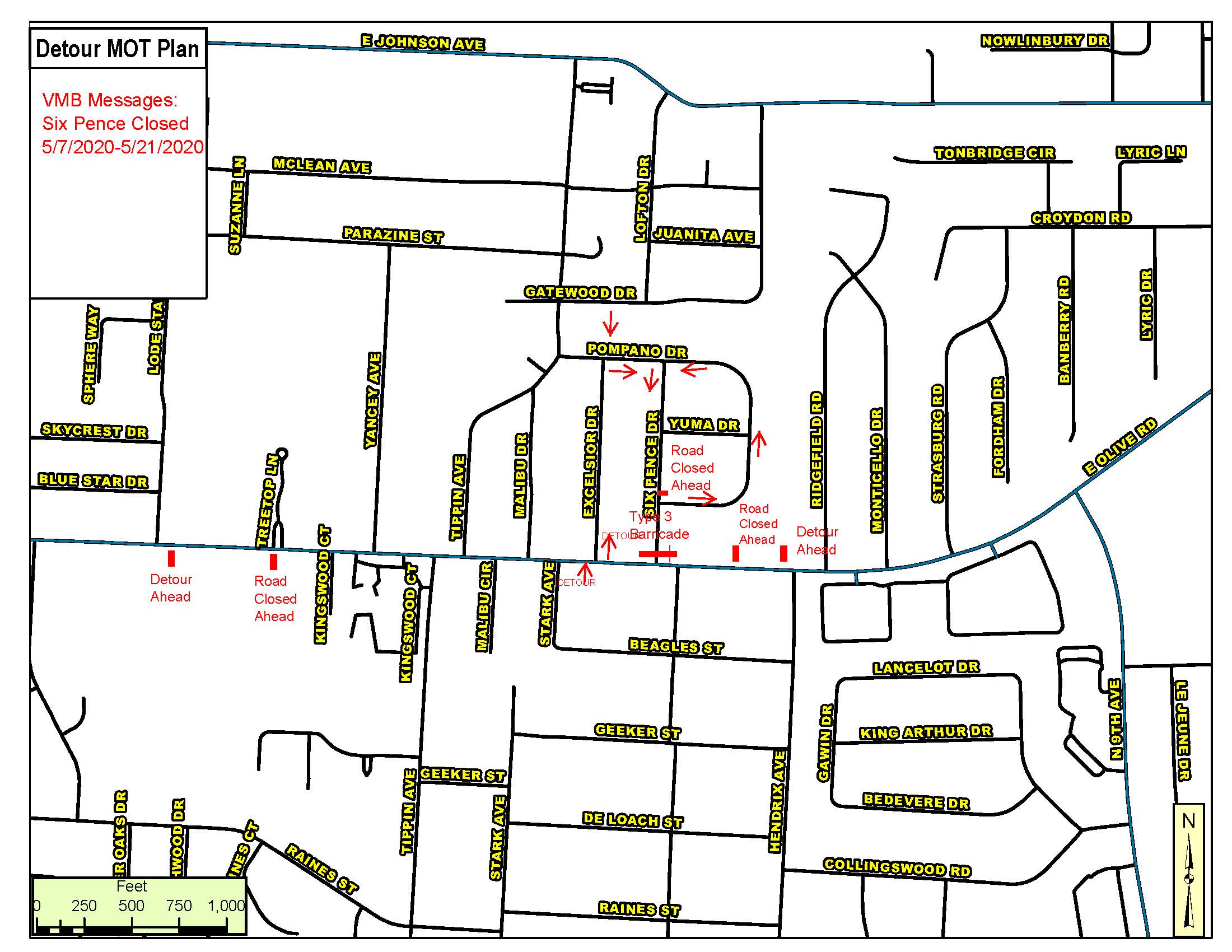 Six Pence Dr Road Closure Storm