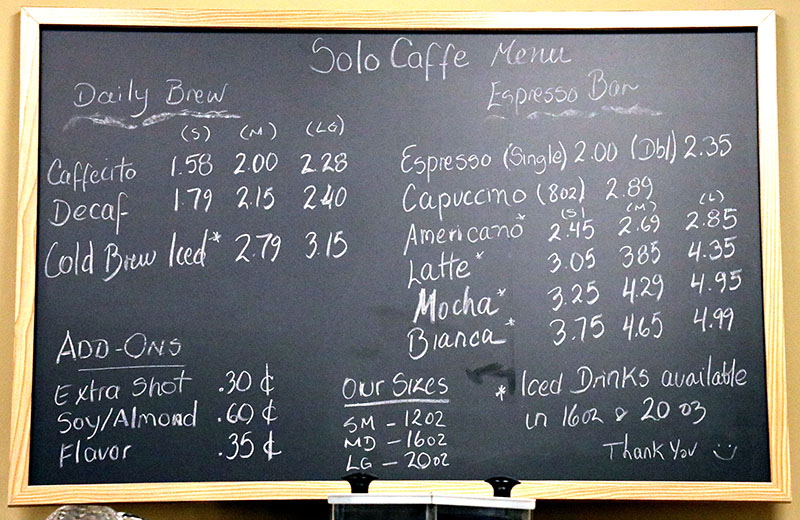 Solo Caffe website 3