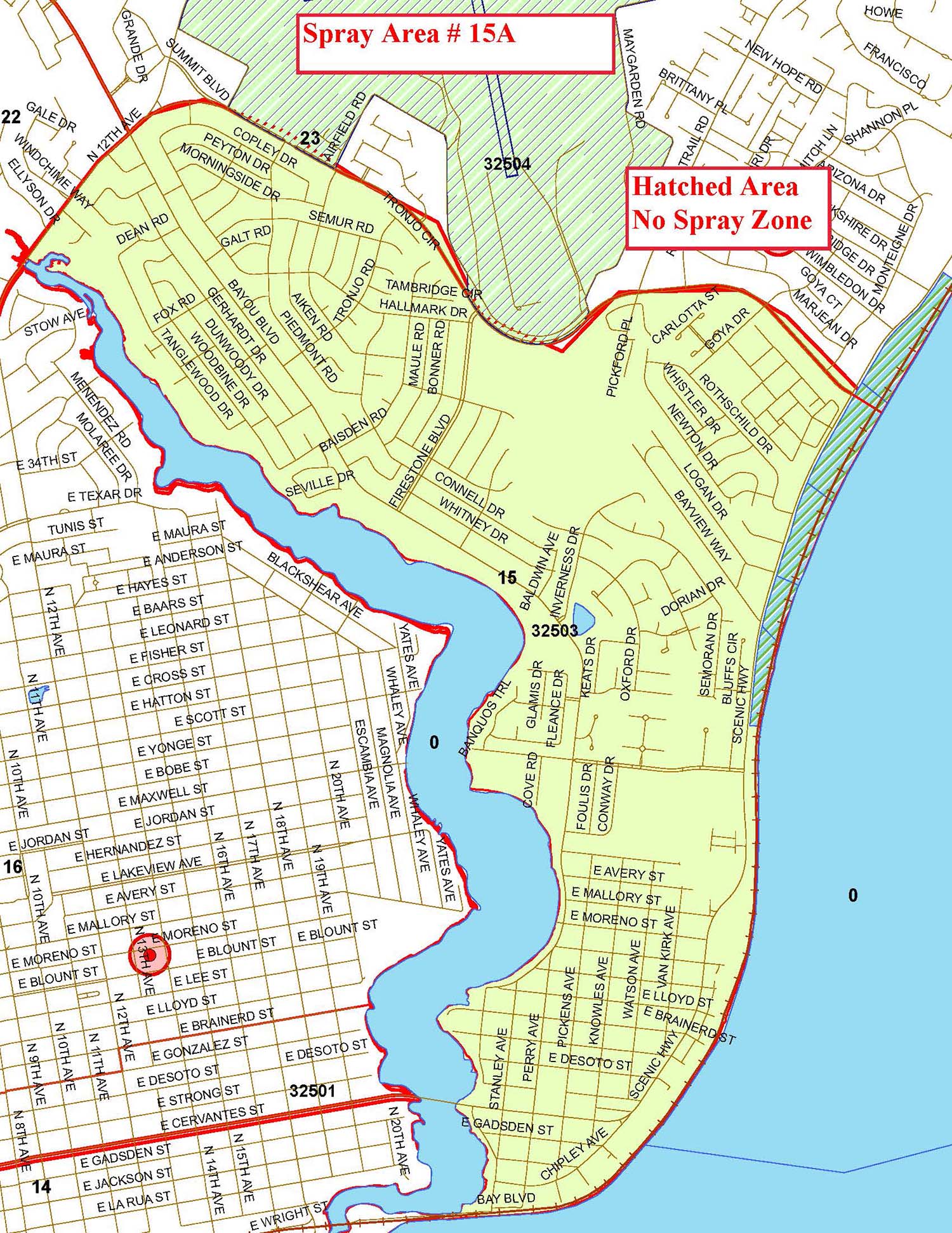 Spray Area 15A Map