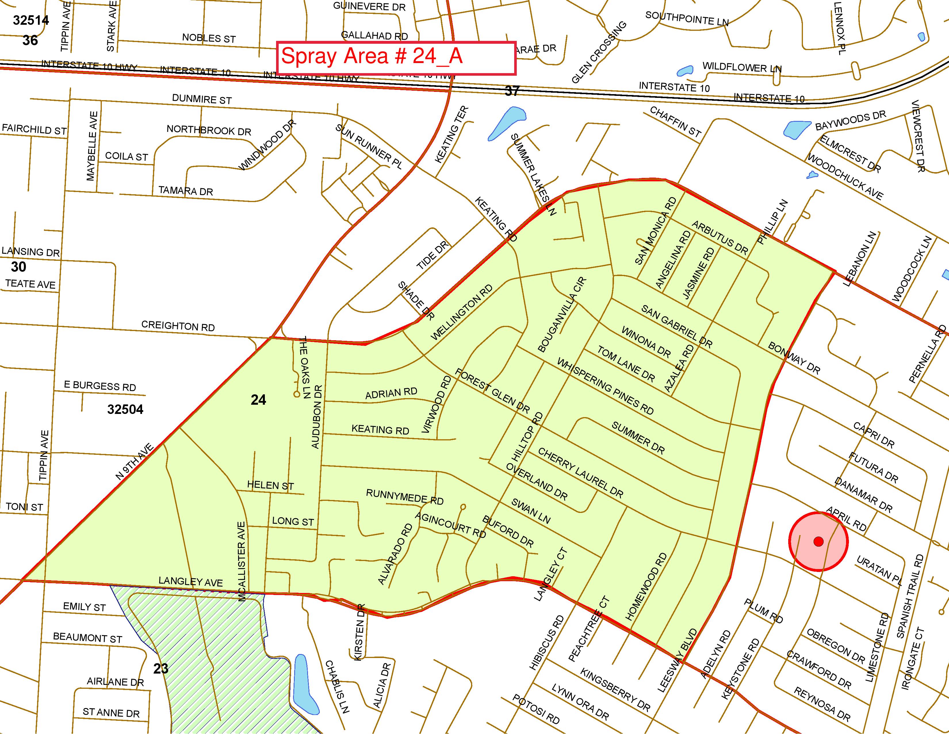 spray area 24A Map