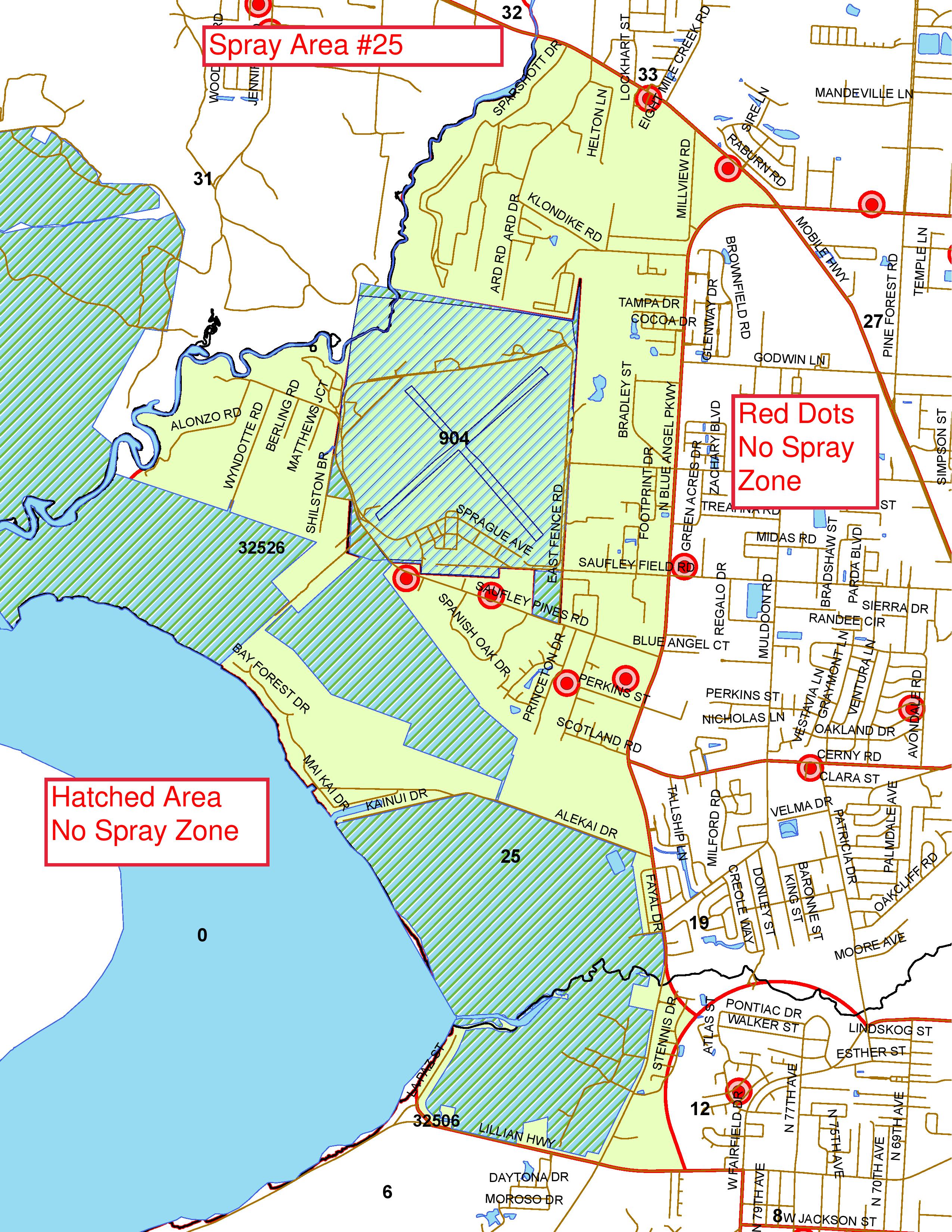 spray area 25A Map
