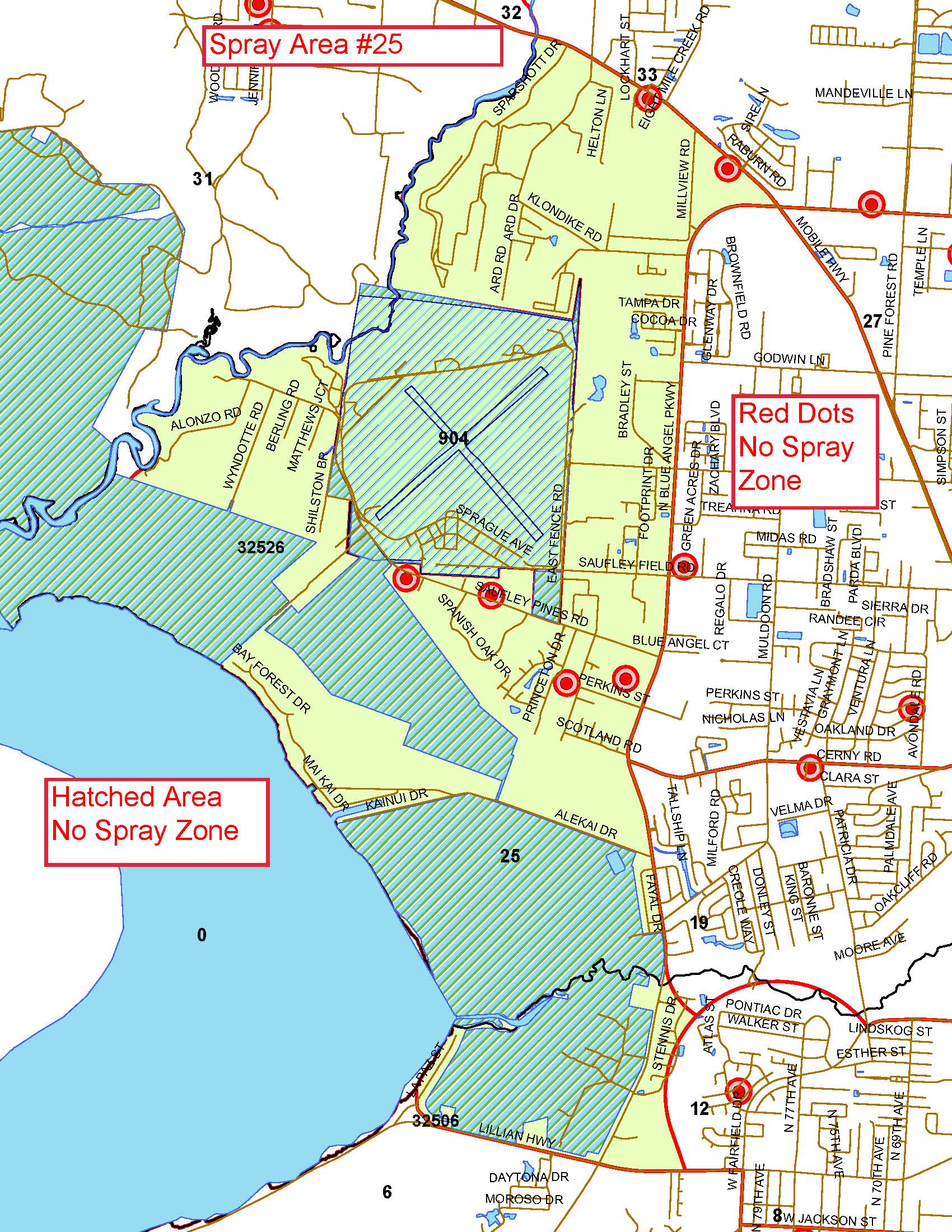 Spray Area 25A Map