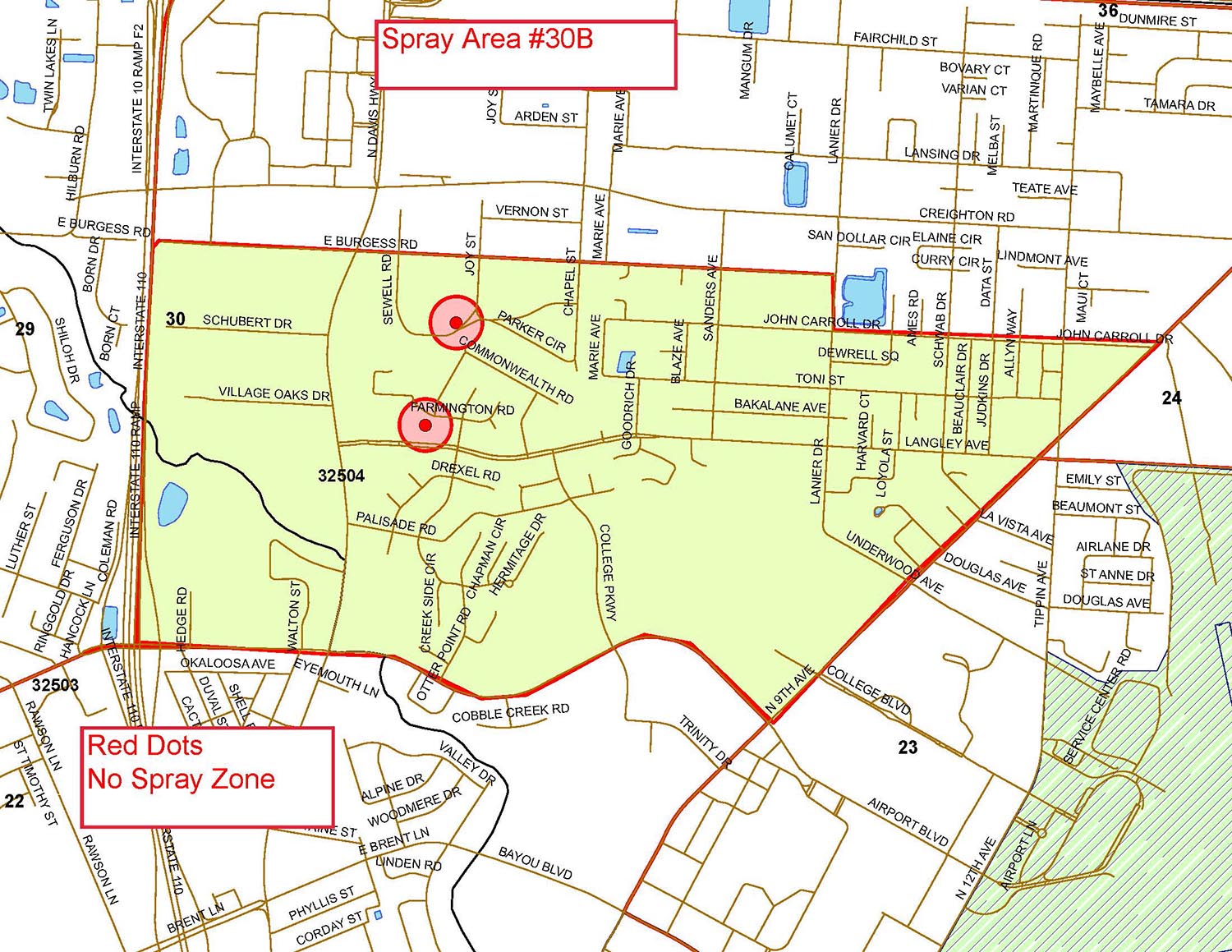 Spray Area 30B Map