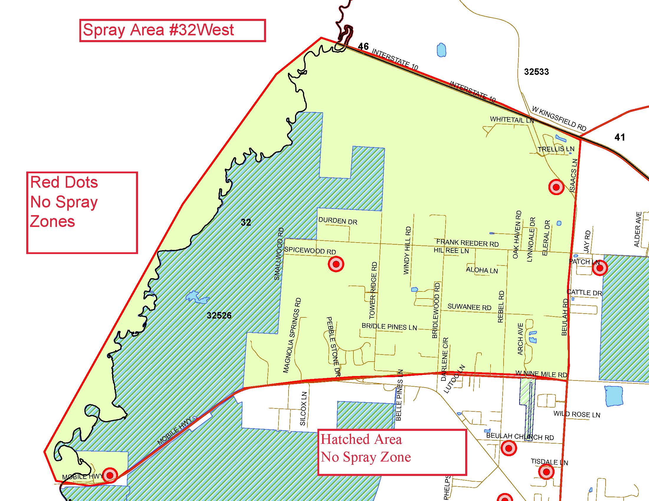 Spray Area 32 West Map