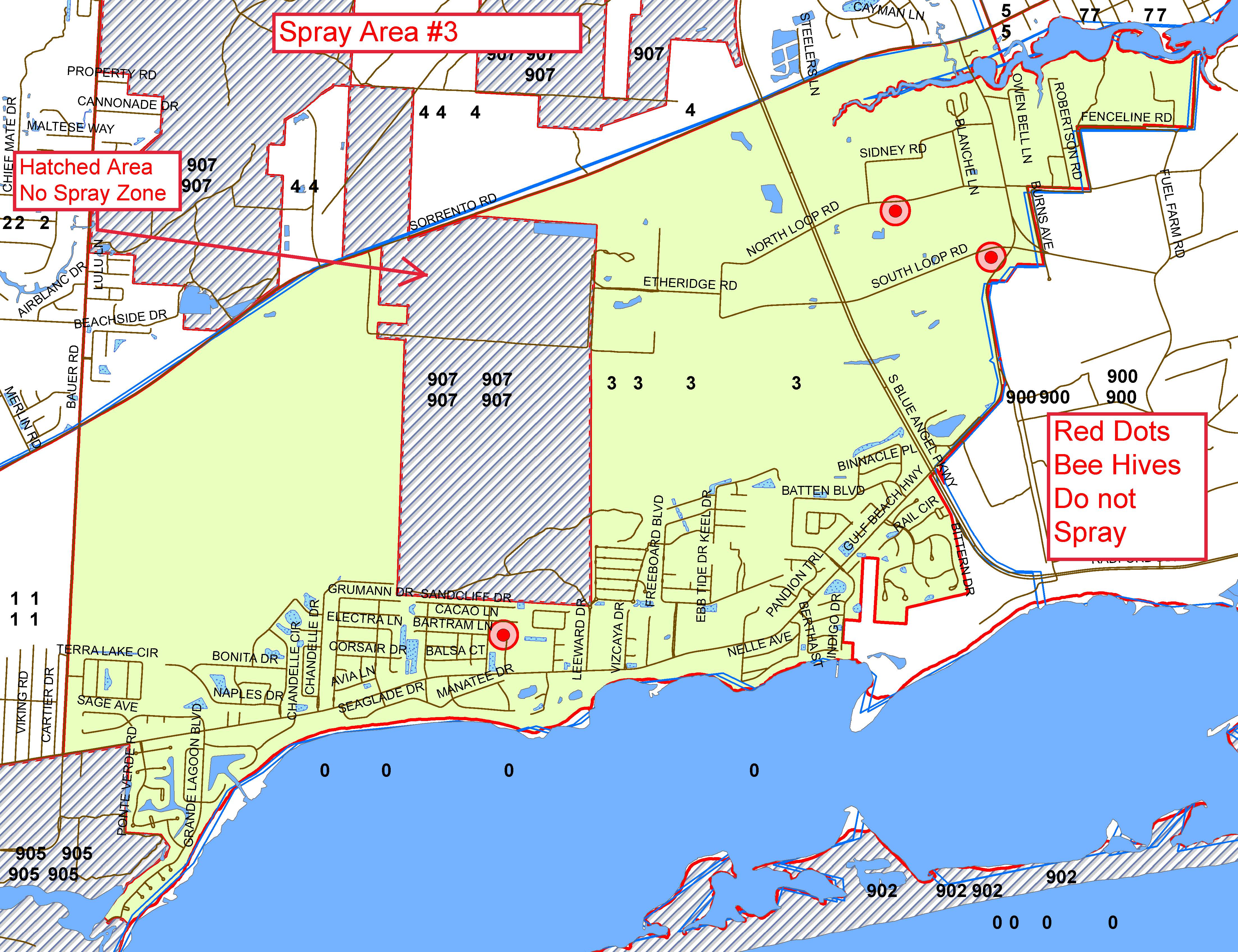spray area 3A Map of Pleasant Grove Area