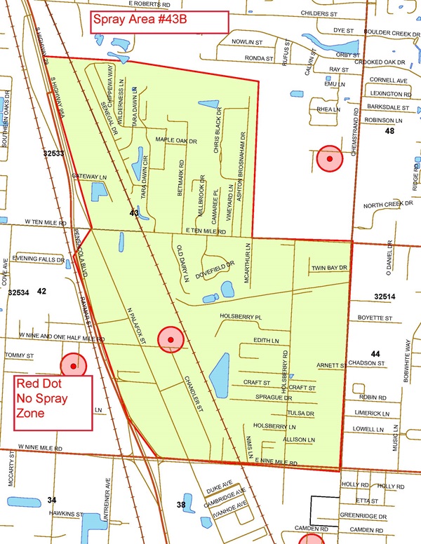 Spray Area 43 A & B Spray Area 43 A & B