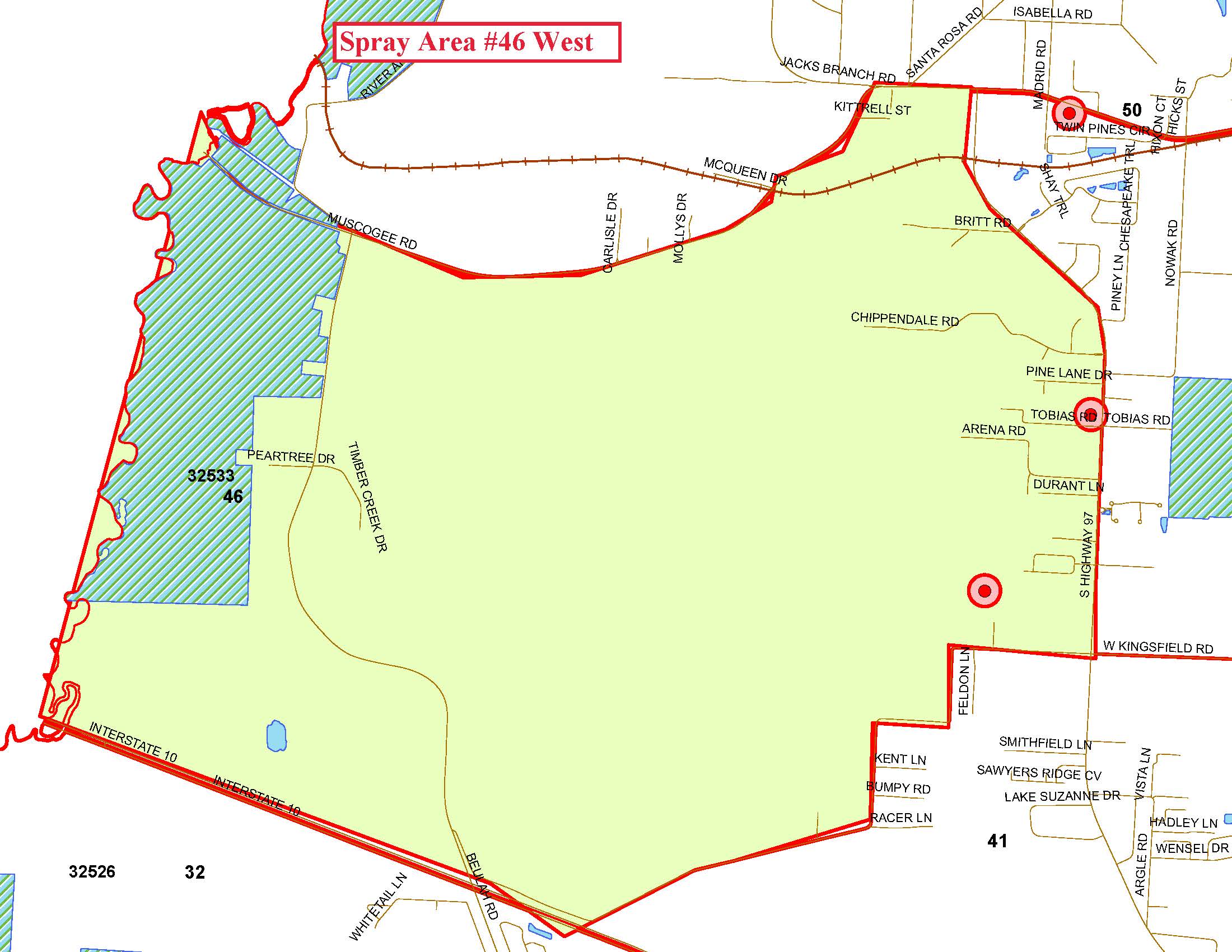 Spray Area 46 West Map