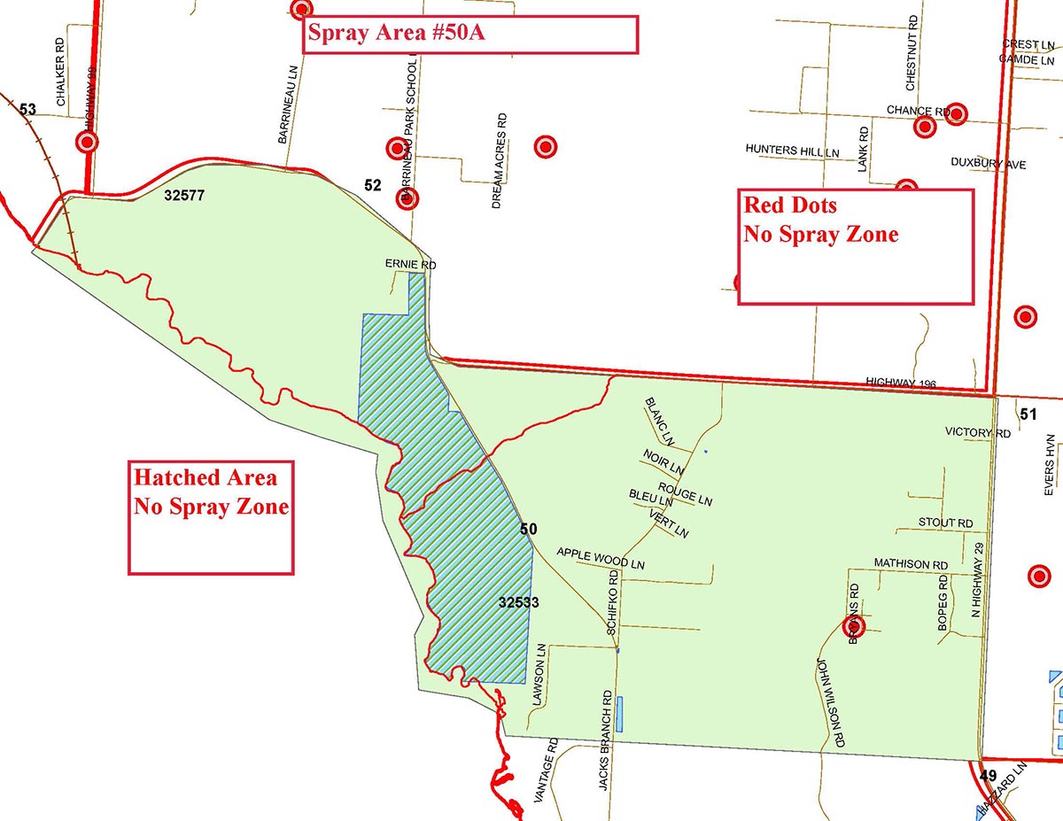 Spray Area 50A Map
