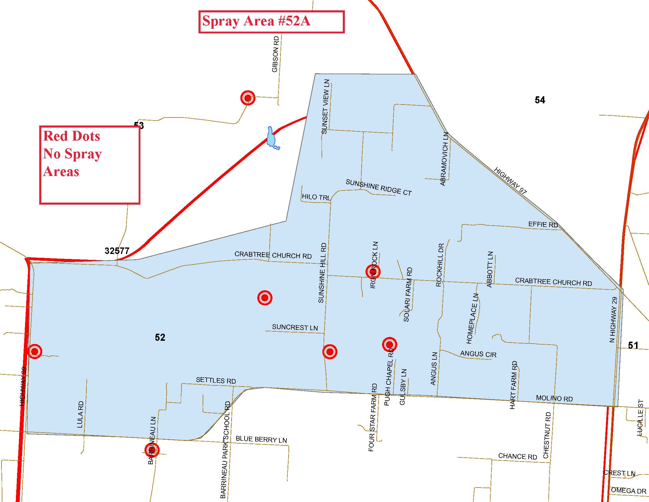 Spray Area 52A Map