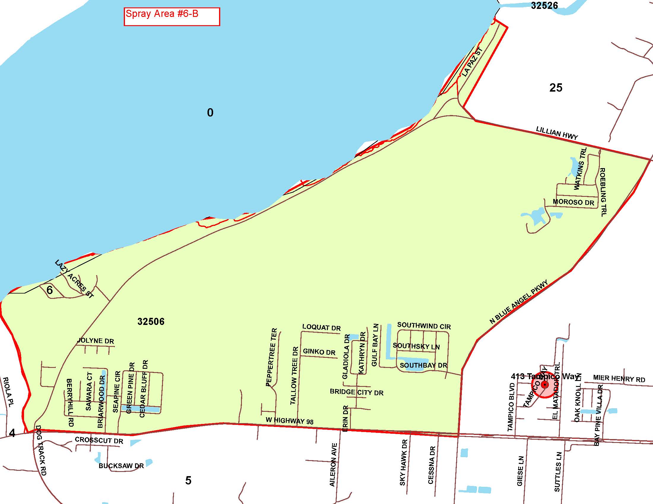 Mosquito Spray Area #6B Map