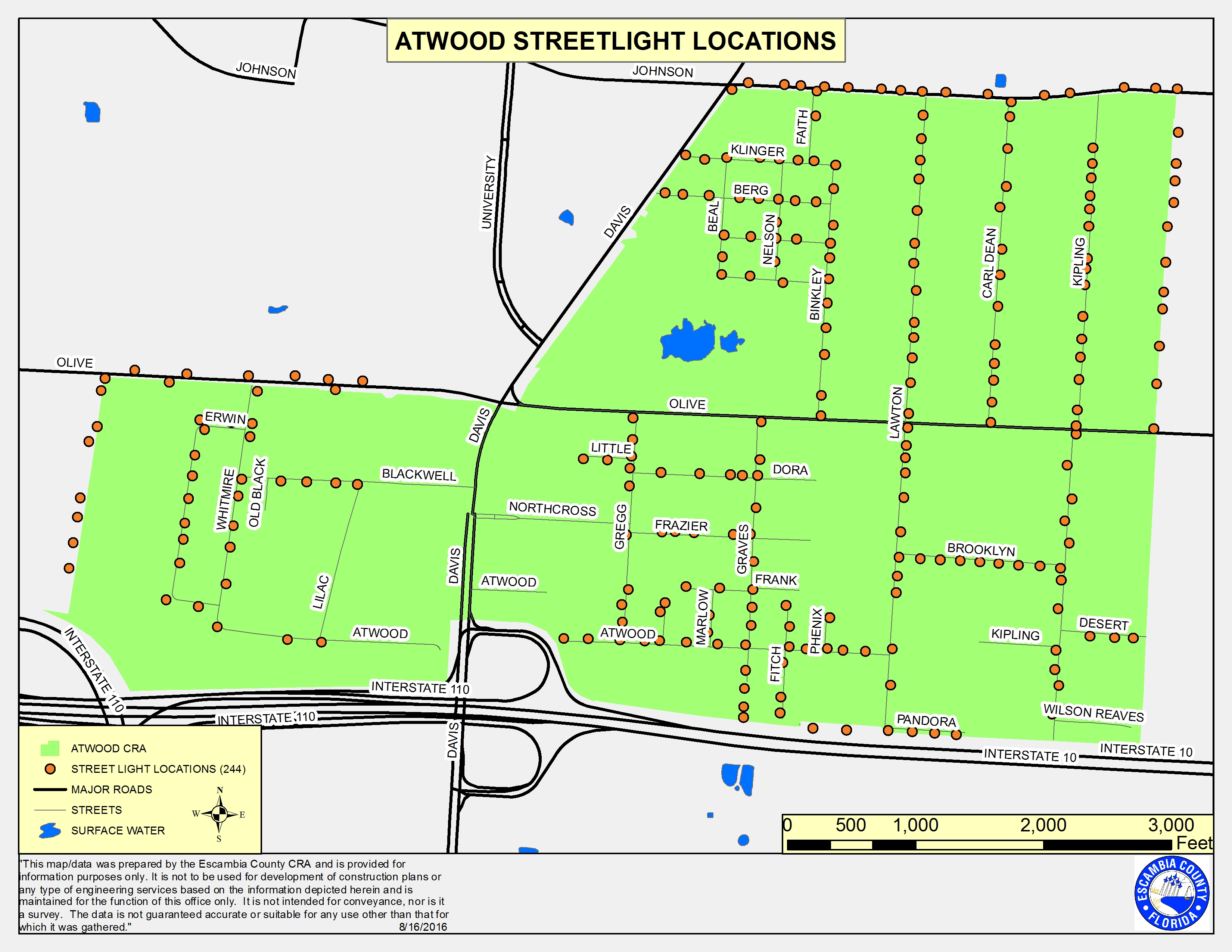 Atwood Street Light Location Map