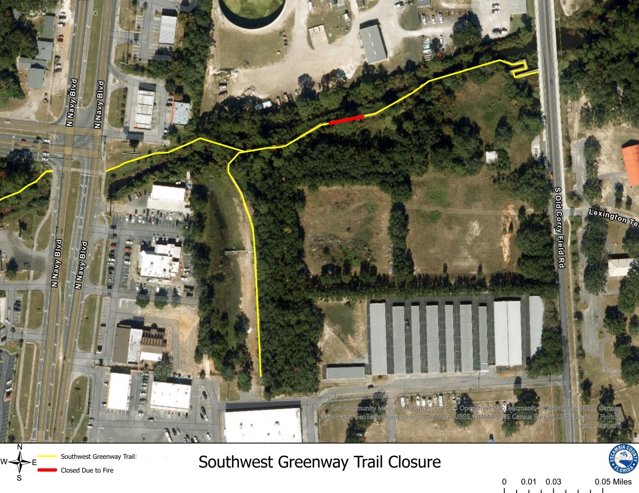 SW Greenway Trail Map Closure