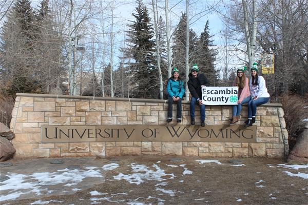 The Escambia County 4-H Meat Judging team at the University of Wyoming
