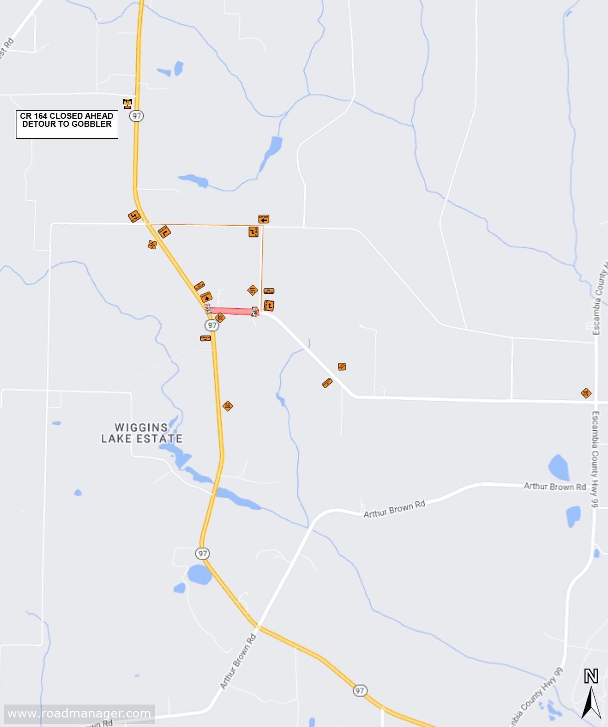 Map for Traffic Advisory CR164 Phase A