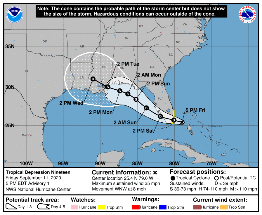 Tropical storm 19 forecast