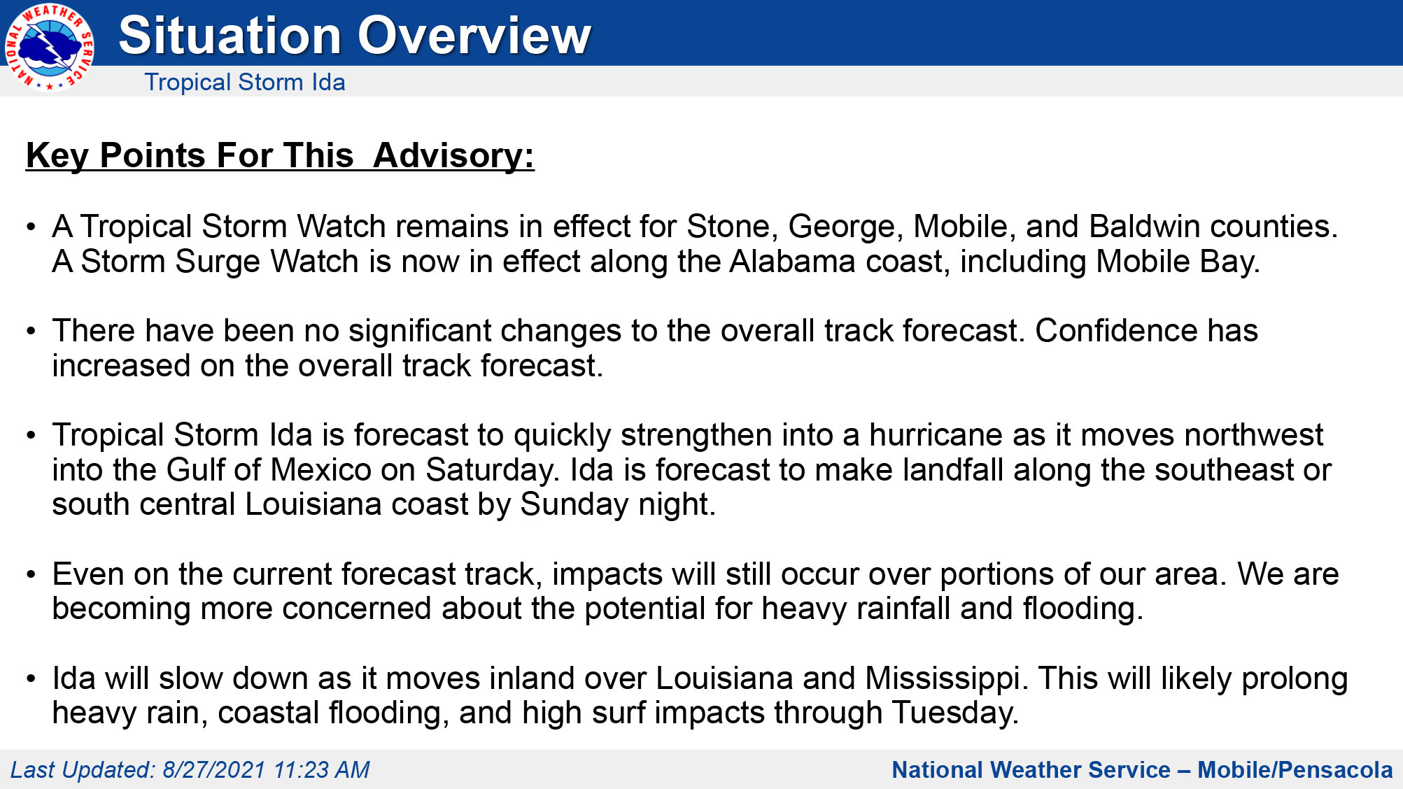 TS Ida Briefing Packet Fri 11am-2