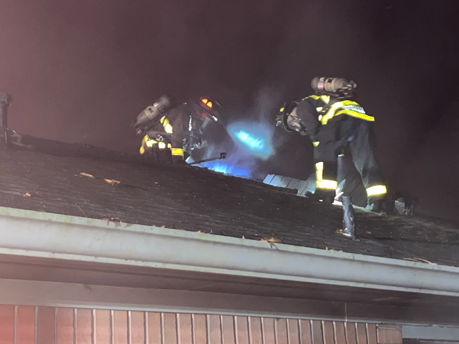 Firefighters responding to house fire