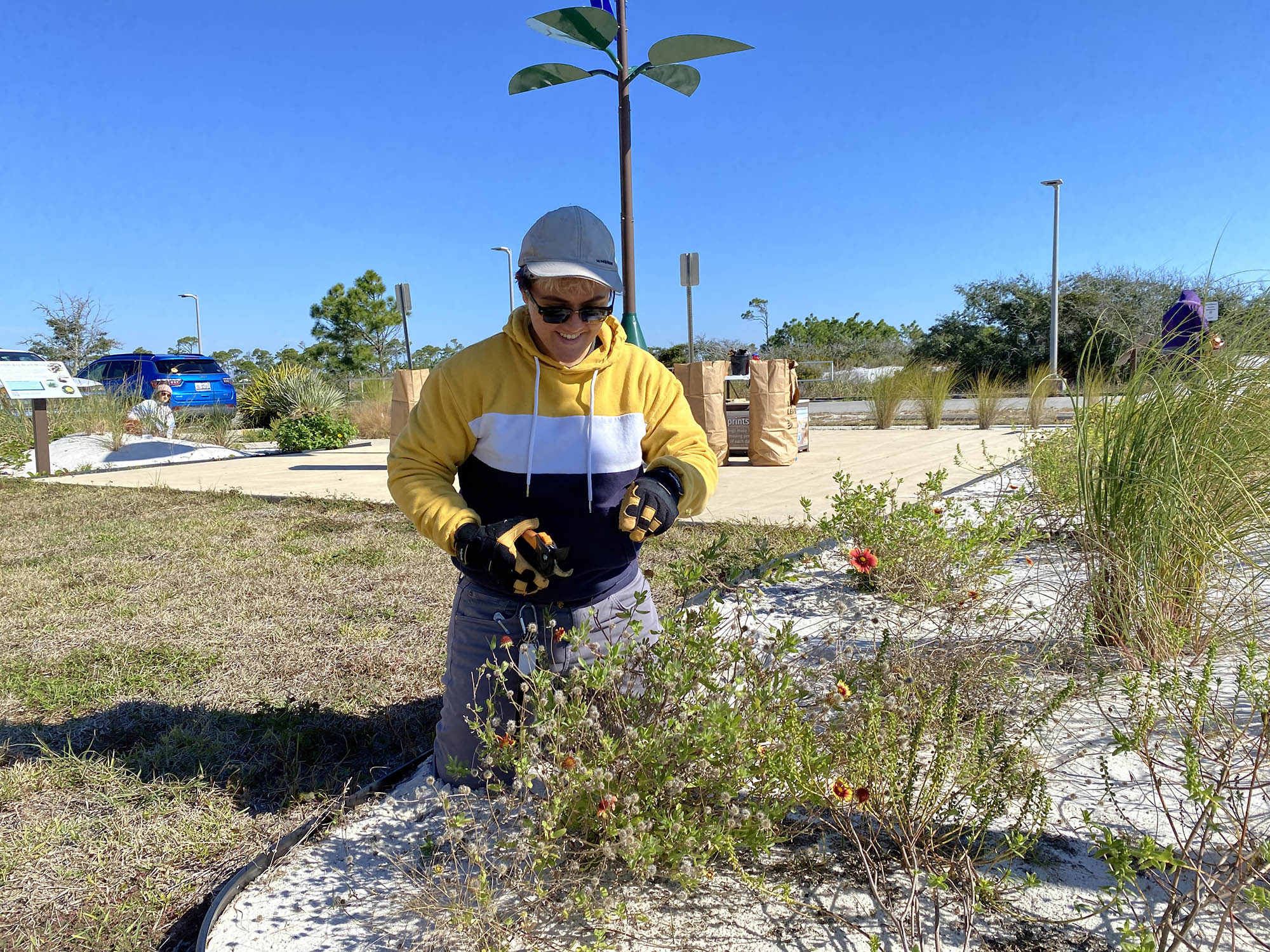 Volunteer Working in the Perdido Key Demonstration Garden