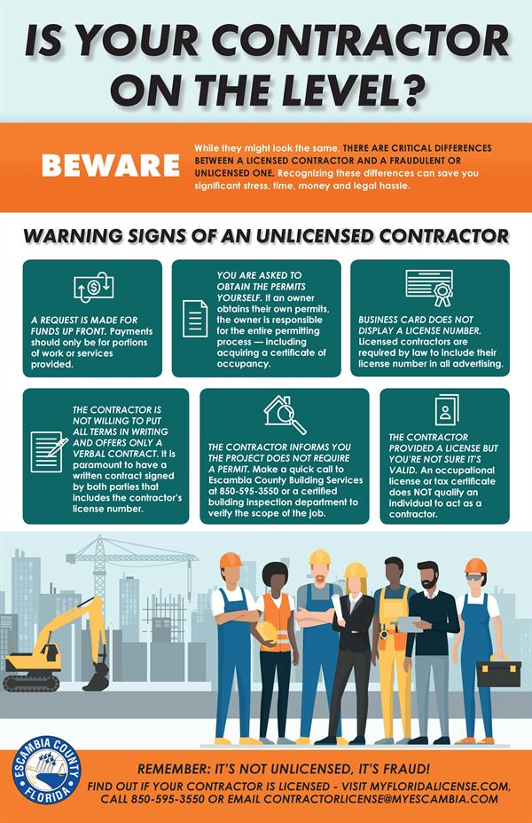 warning signs of unlicensed contractors