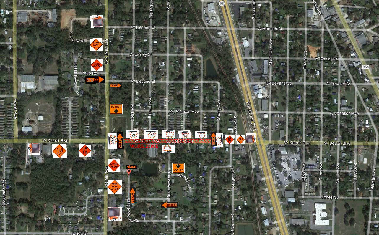 West Detroit Boulevard Maintenance of Traffic Map