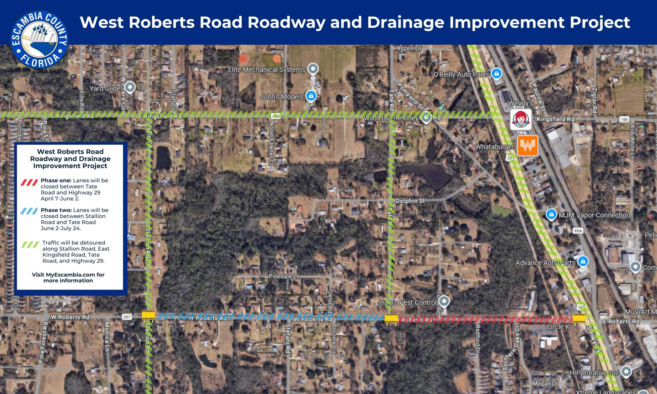 West Roberts Road Roadway and Drainage Improvement Project West Roberts Road Roadway and Drainage Improvement Project Map