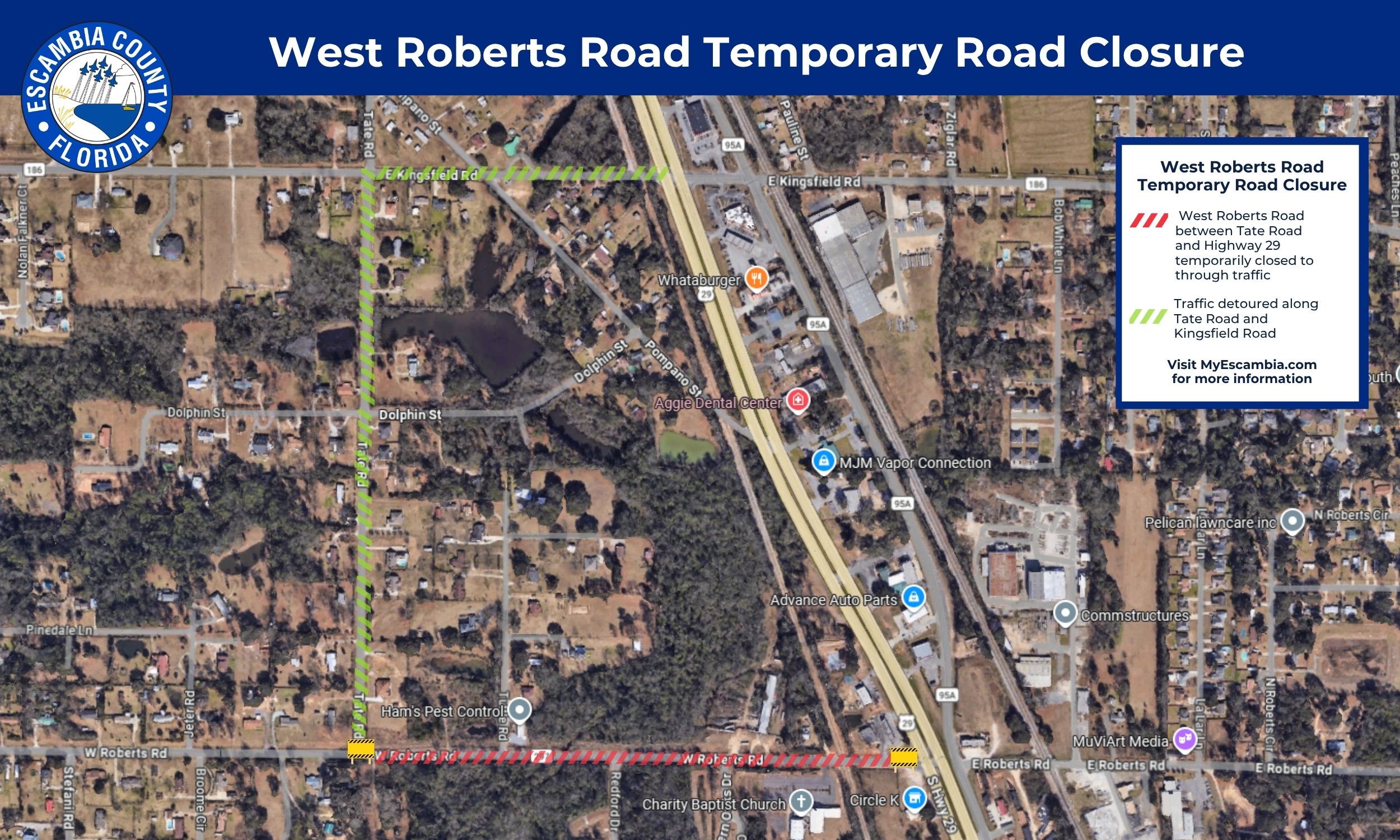 West Roberts Road Temporary Road Closure West Roberts Road Temporary Road Closure