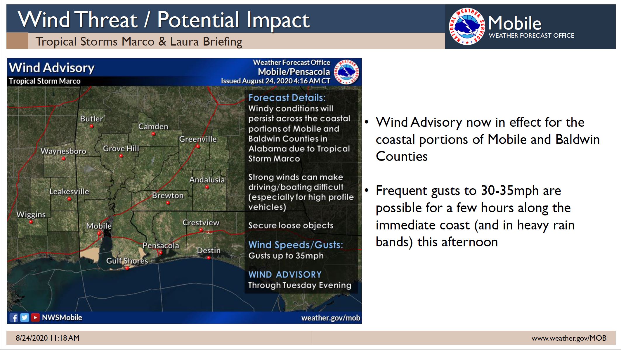 TS Marco and Laura Wind Advisory 