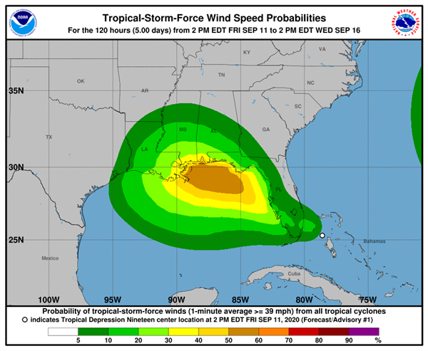 wind speed probabilities for tropical depression 19 wind speed probabilities for tropical depression 19