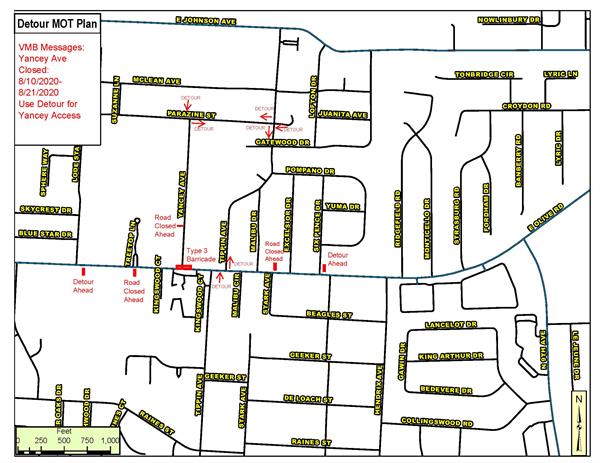 Yancey Ave Detour MOT Aug