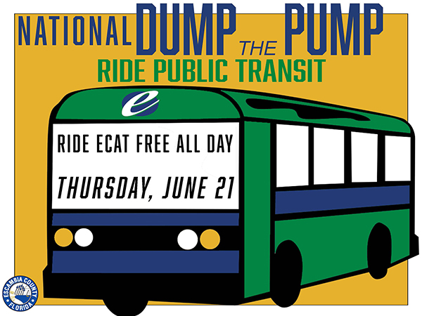 Dump the Pump small ECAT will be participating in National Dump the Pump Day Thursday, June 21, offering free rides to encourage the use of public transit.