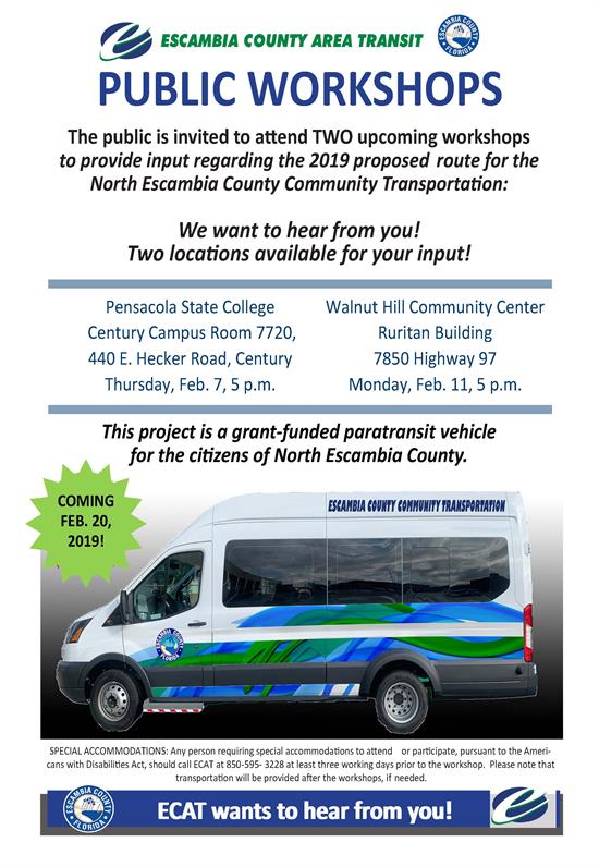 North Escambia Transportation Meetings Flyer North Escambia Transportation Meetings Flyer