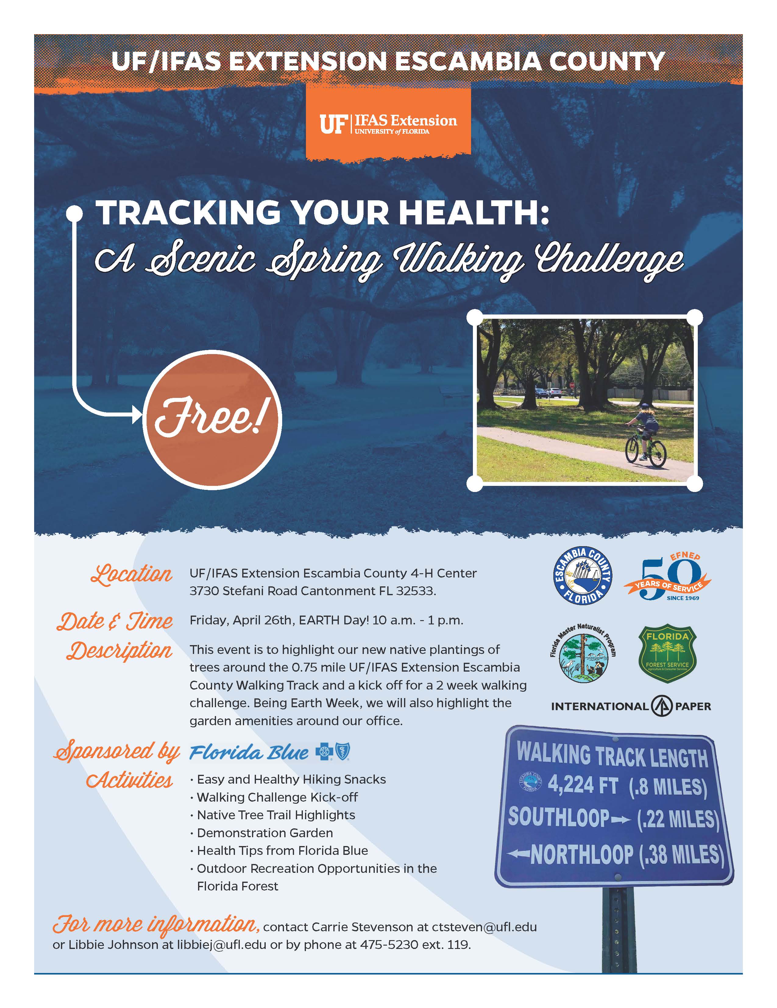 Escambia County Extension Walking Challenge Flyer
