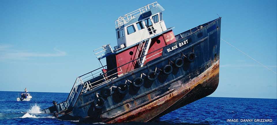 Sinking of the Black Bart,  a Florida Panhandle Shipwreck Boat