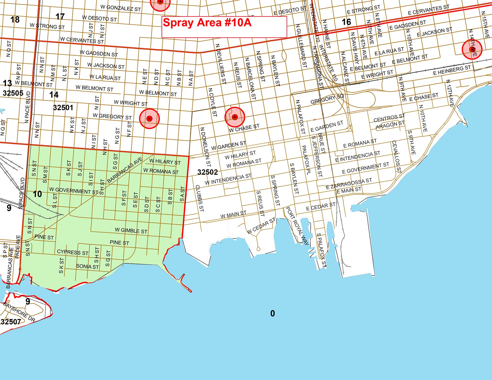 Spray Area 10A Map Spray Area 10A Map