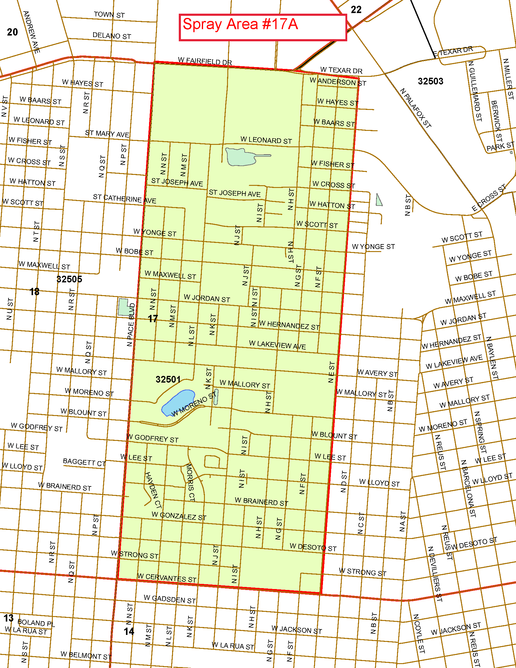 Spray Area 17A Map