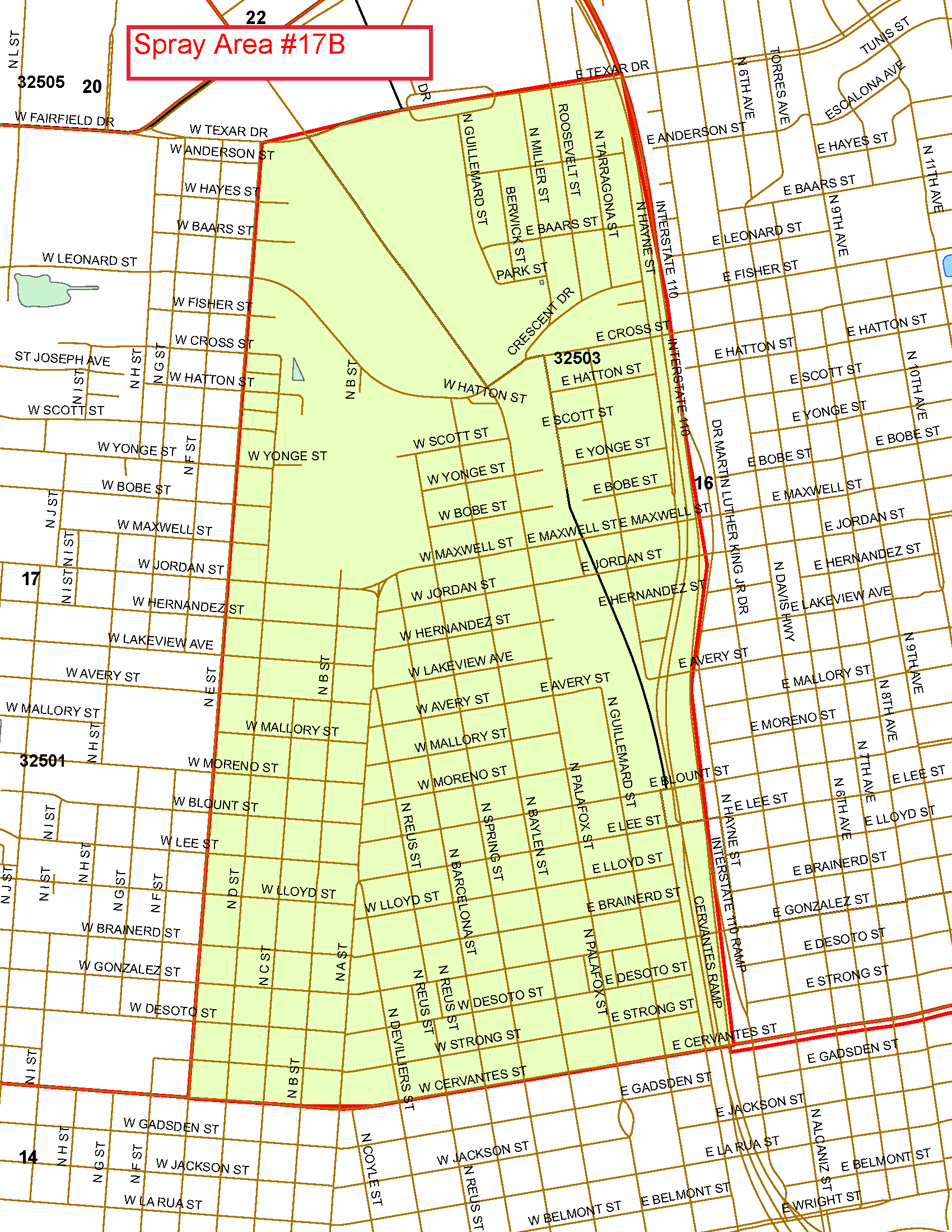 Spray Area 17B Map Spray Area 17B Map