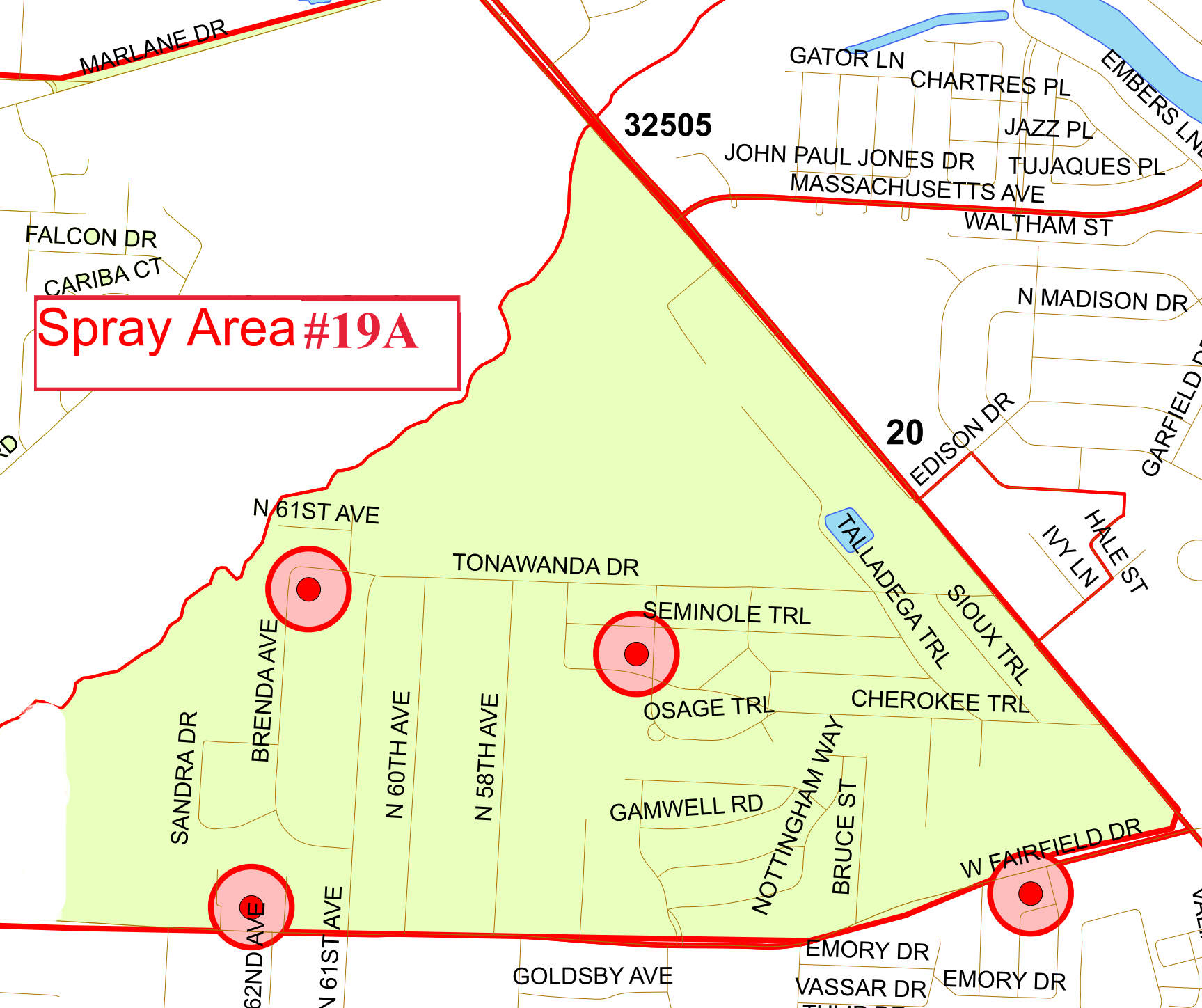 Spray Area 19A Map Spray Area 19A Map