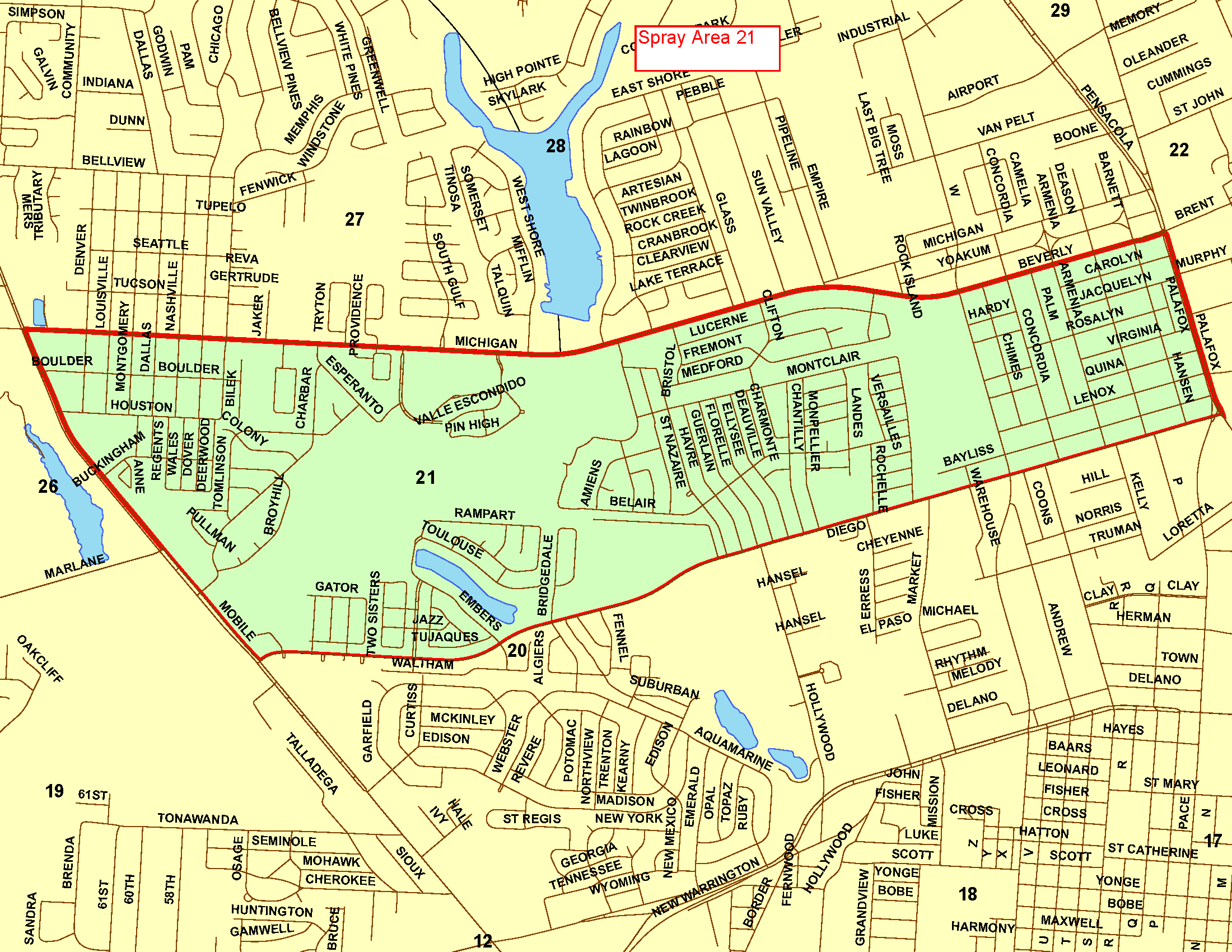 Spray Area 21A Map