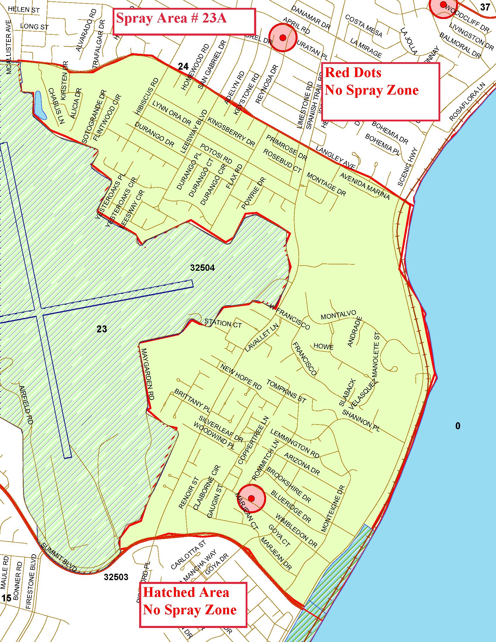 Spray Area 23A Map