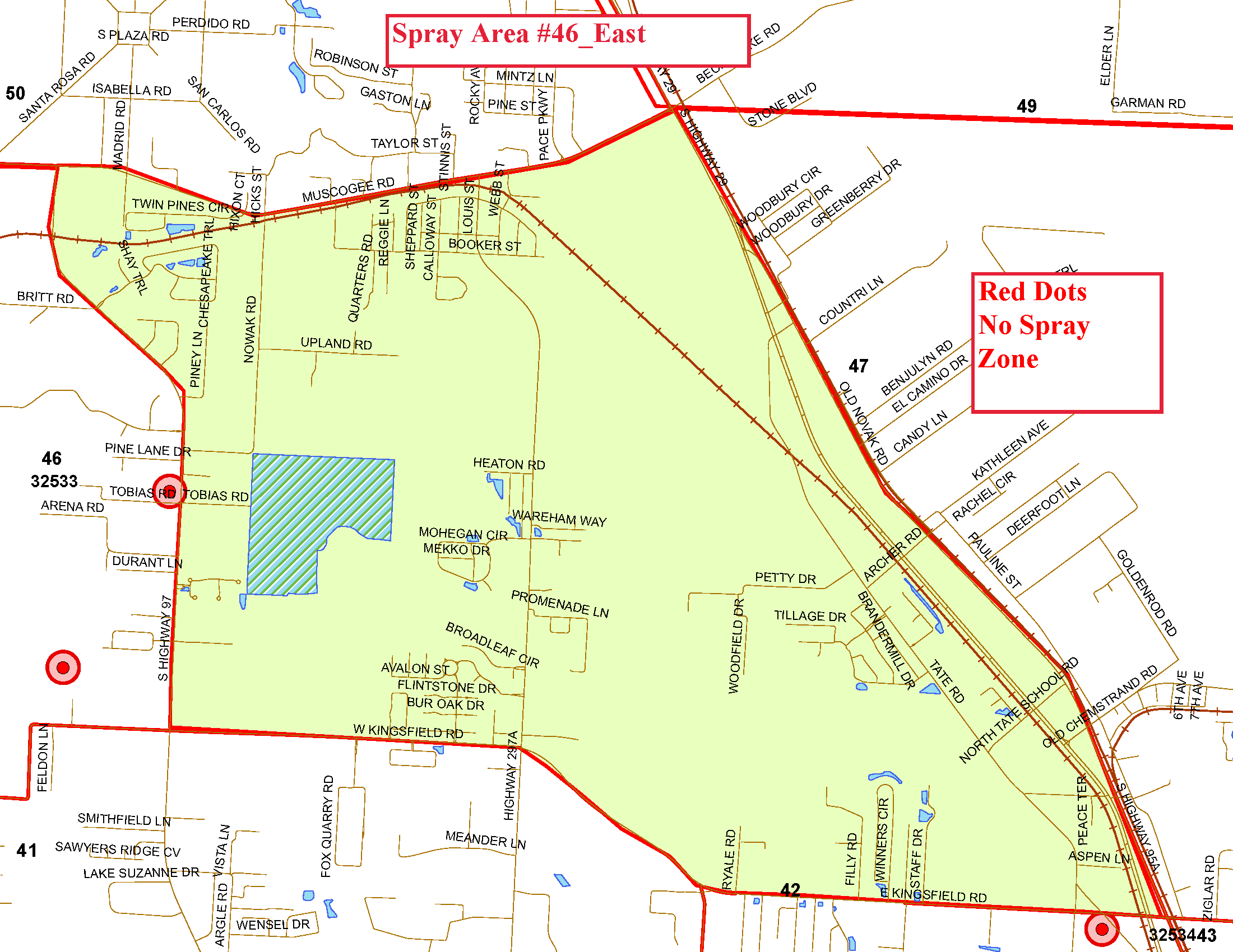 Spray Area 46 East Map