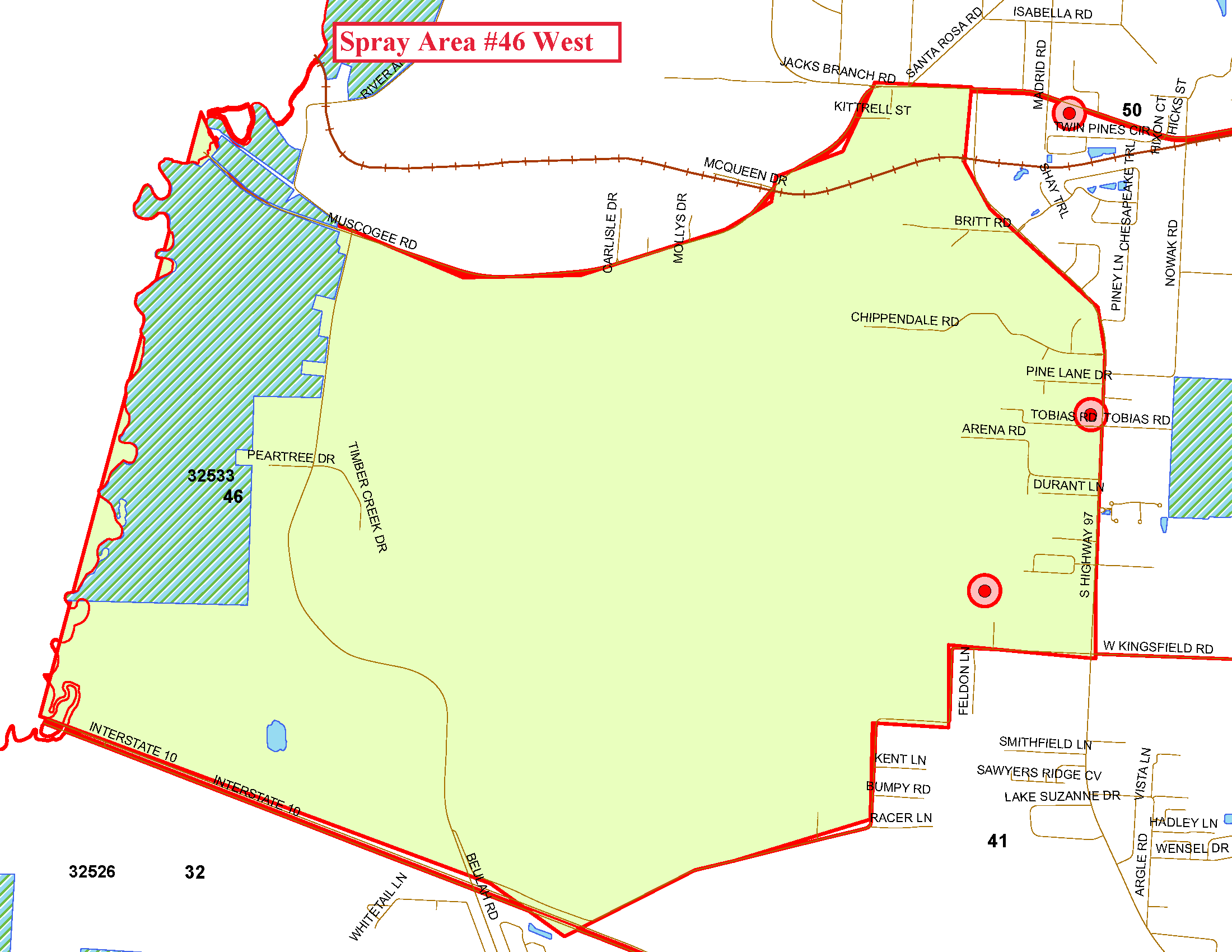 Spray Area 46 West Map
