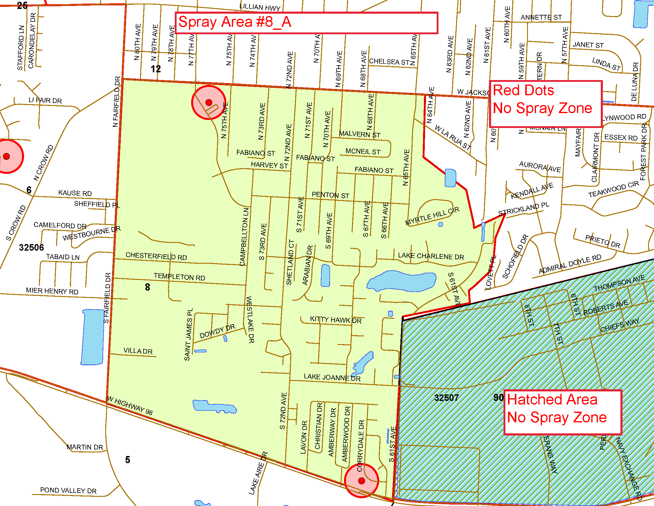 Spray Area 8a Map Spray Area 8a Map